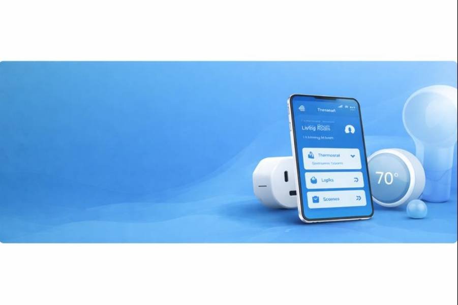 Smart home devices illustration representing a beginner-friendly smart home setup
