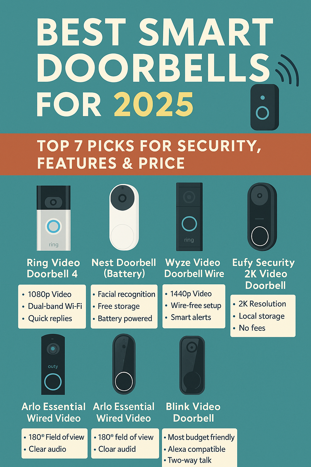 Best Smart Doorbells for 2025 (Top 7 Picks for Security, Features & Price)
