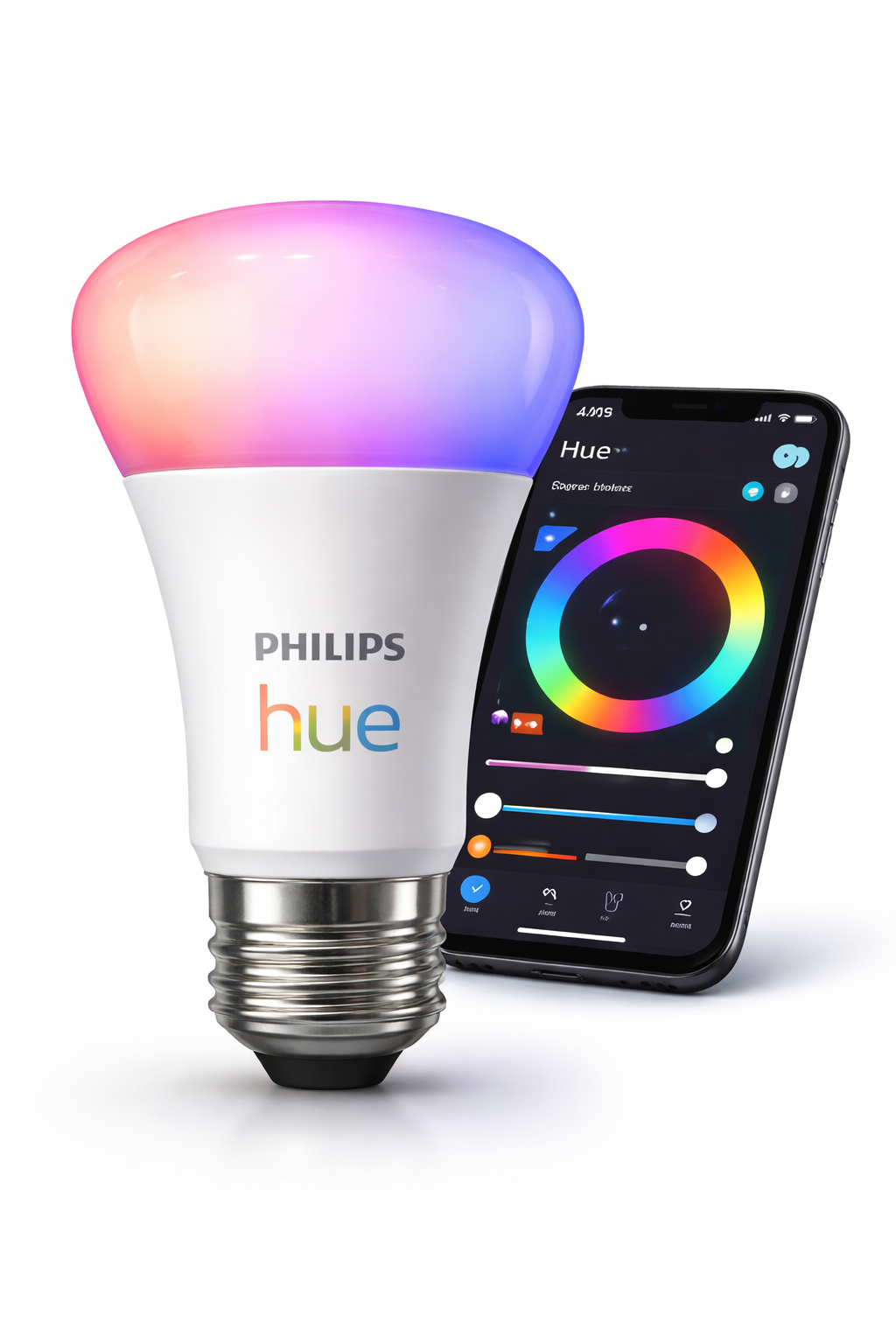 Philips Hue White & Color Ambiance A19 (Bluetooth) renter-friendly smart home device
